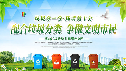 垃圾分類保護環境展板